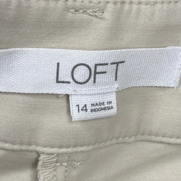 Ann Taylor Loft Womens Beige Khakis Chinos Ankle Cropped Pants Stretch Cotton 14 - Picture 16 of 16